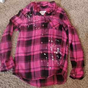 Justice plaid flannel top, size 10